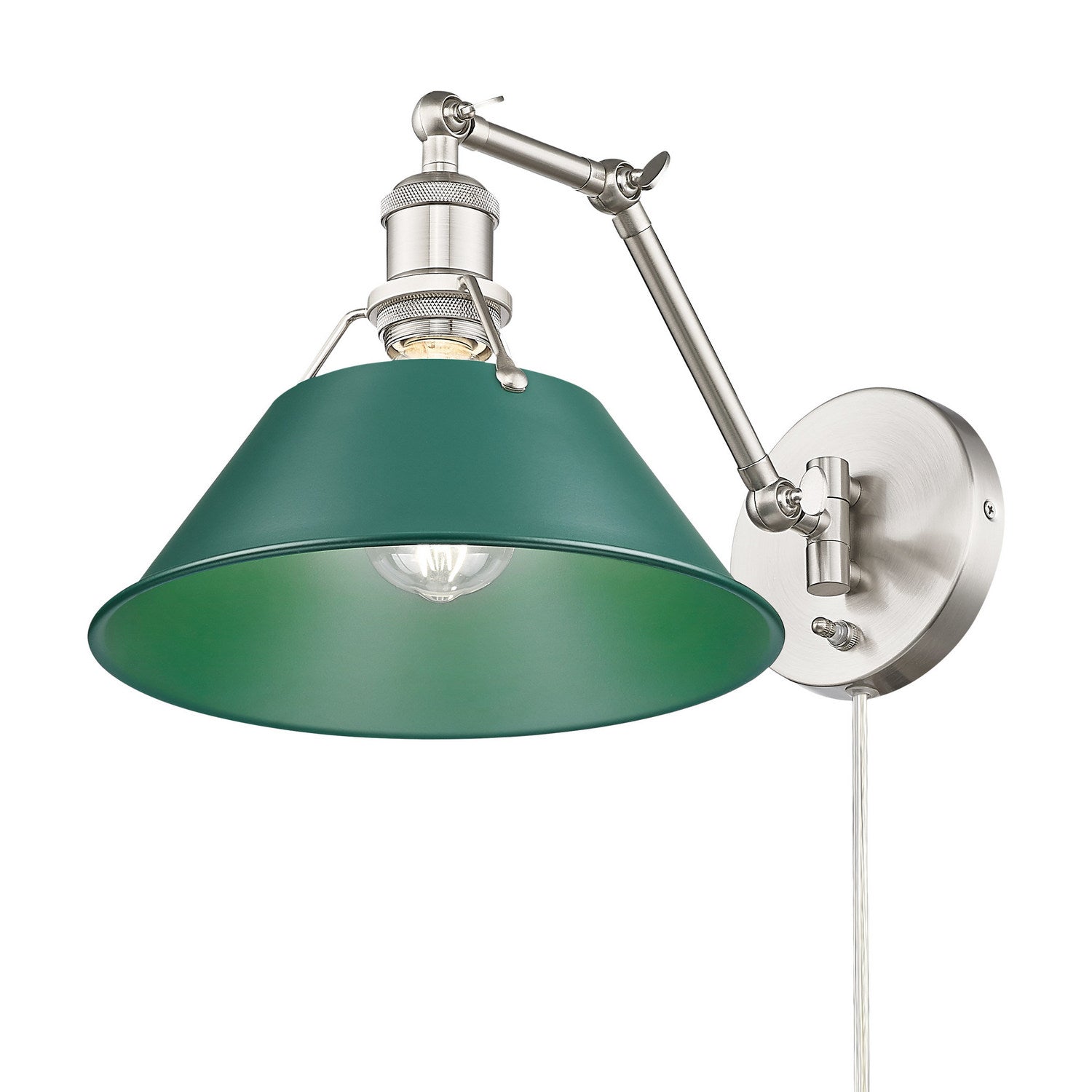 Golden - 3306-A1W PW-GN - One Light Swing Arm Wall Sconce - Orwell - Pewter