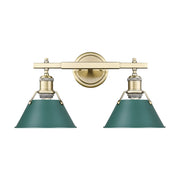 Golden - 3306-BA2 AB-GN - Two Light Vanity - Orwell - Aged Brass