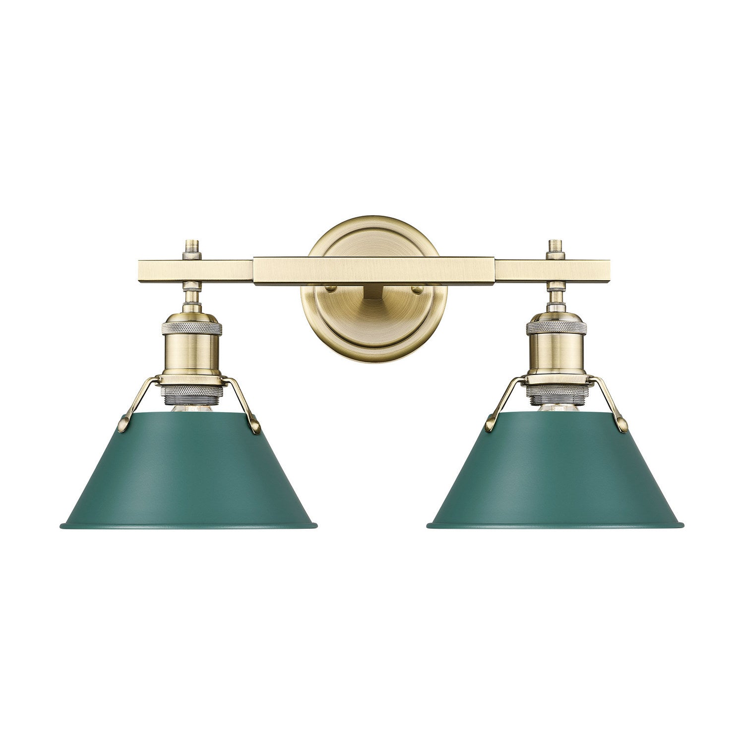 Golden - 3306-BA2 AB-GN - Two Light Vanity - Orwell - Aged Brass