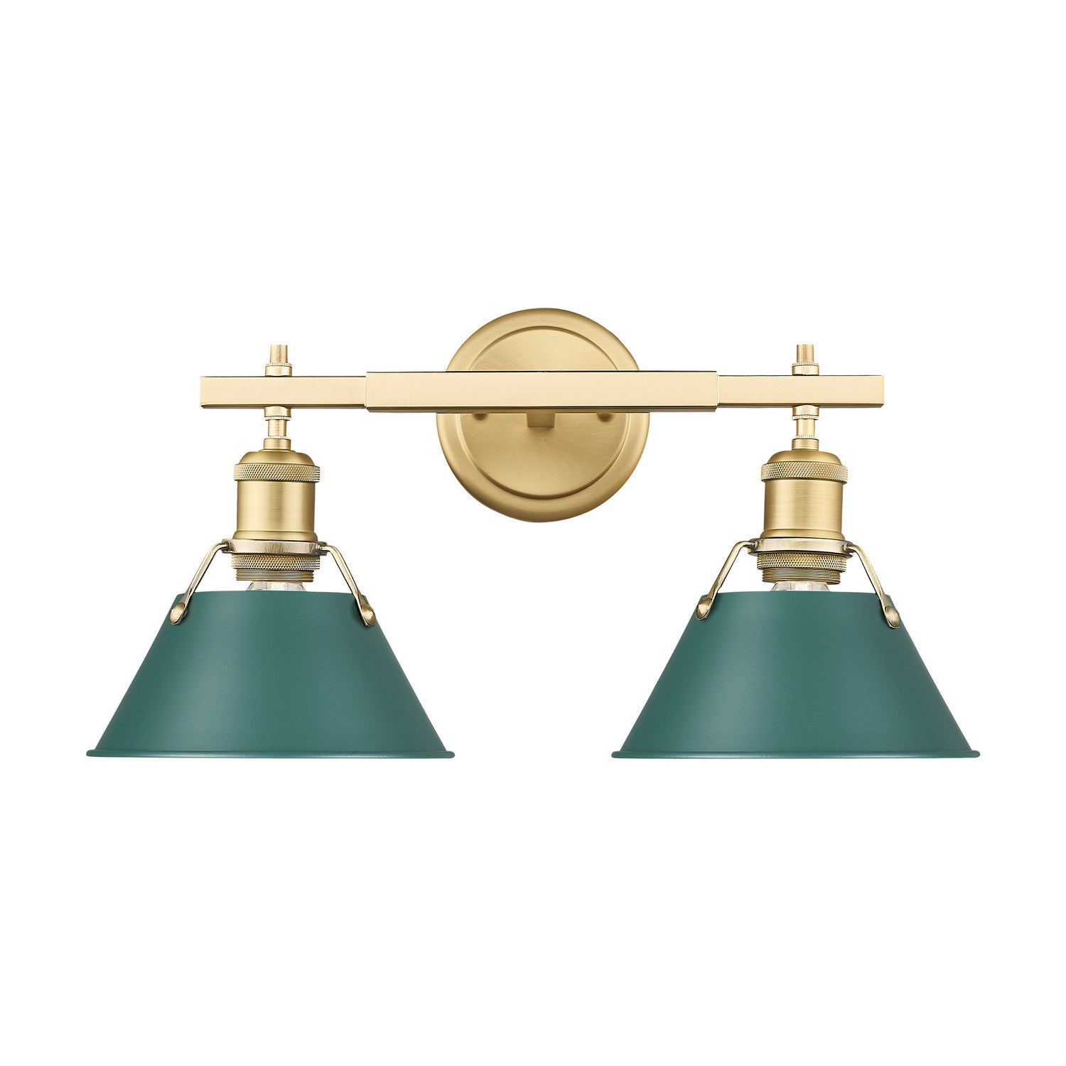 Golden - 3306-BA2 BCB-GN - Two Light Vanity - Orwell - Brushed Champagne Brass