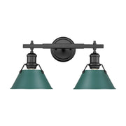 Golden - 3306-BA2 BLK-GN - Two Light Vanity - Orwell - Matte Black