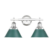 Golden - 3306-BA2 CH-GN - Two Light Vanity - Orwell - Chrome