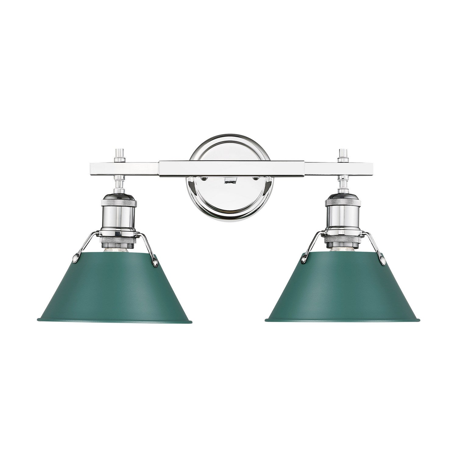 Golden - 3306-BA2 CH-GN - Two Light Vanity - Orwell - Chrome