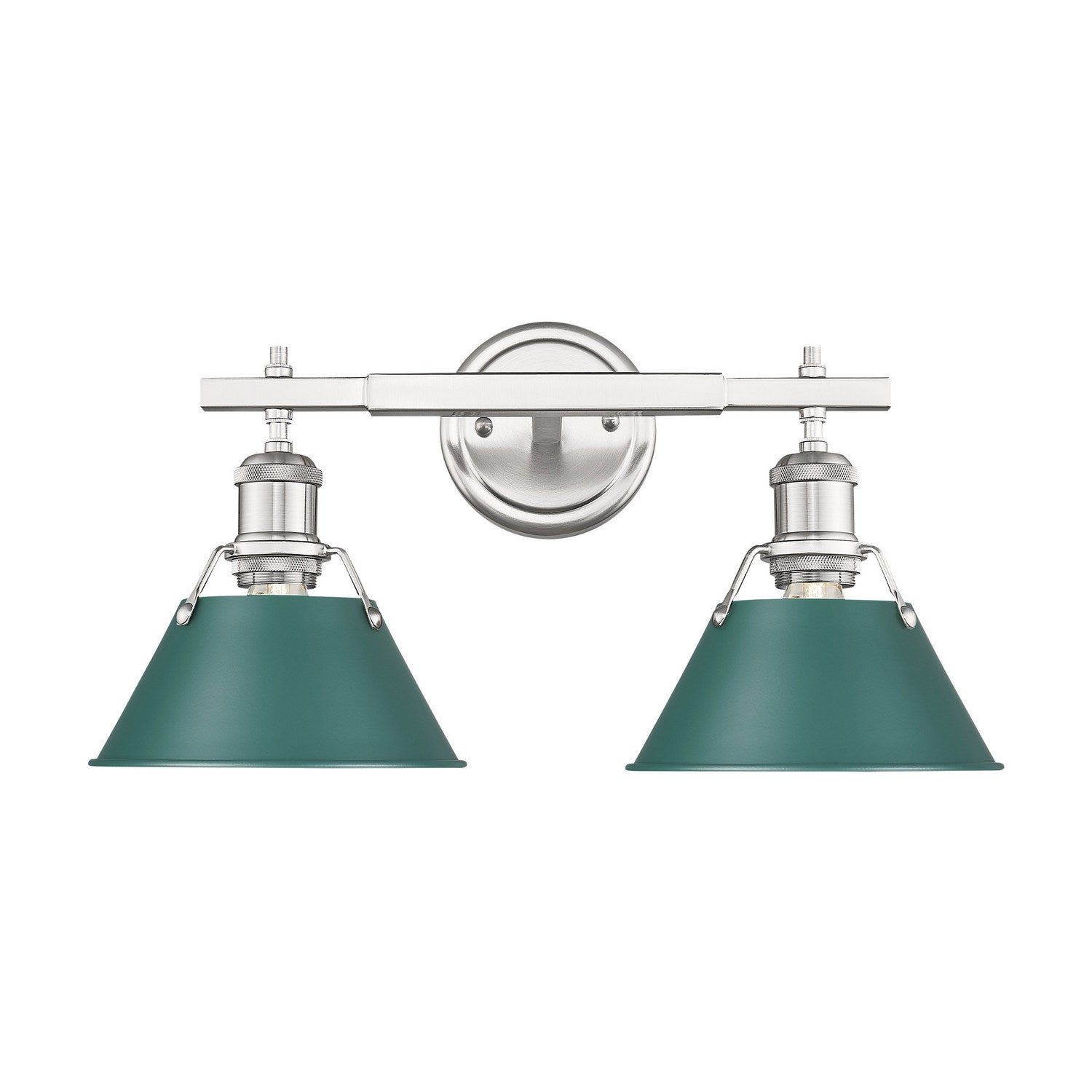 Golden - 3306-BA2 PW-GN - Two Light Vanity - Orwell - Pewter