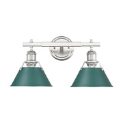 Golden - 3306-BA2 PW-GN - Two Light Vanity - Orwell - Pewter