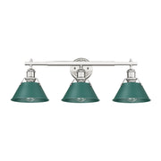 Golden - 3306-BA3 PW-GN - Three Light Vanity - Orwell - Pewter