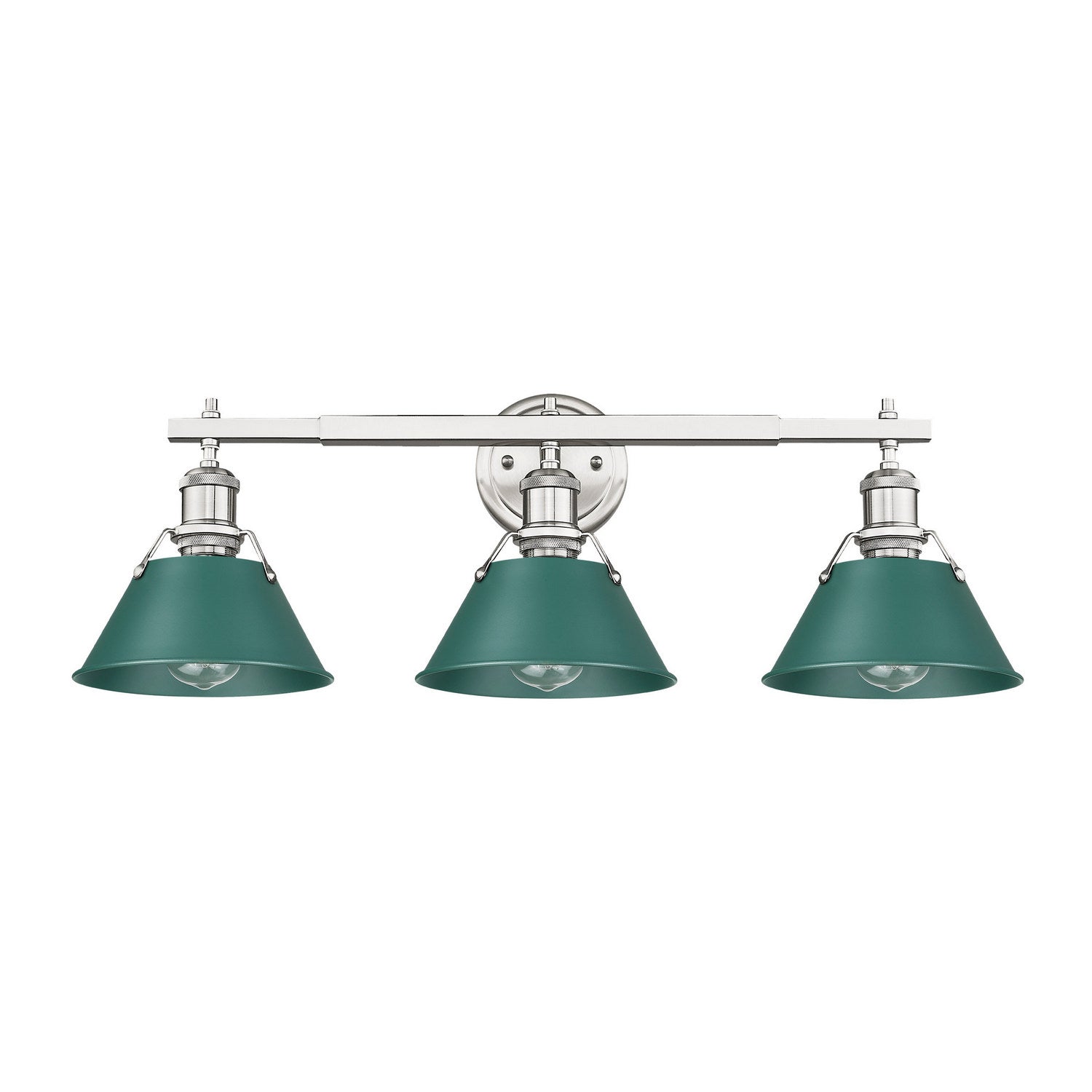 Golden - 3306-BA3 PW-GN - Three Light Vanity - Orwell - Pewter