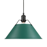 Golden - 3306-L BLK-GN - One Light Pendant - Orwell - Matte Black