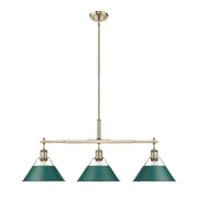 Golden - 3306-LP AB-GN - Three Light Linear Pendant - Orwell - Aged Brass