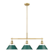 Golden - 3306-LP BCB-GN - Three Light Linear Pendant - Orwell - Brushed Champagne Brass