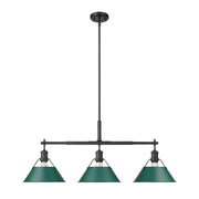 Golden - 3306-LP BLK-GN - Three Light Linear Pendant - Orwell - Matte Black