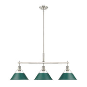Golden - 3306-LP PW-GN - Three Light Linear Pendant - Orwell - Pewter