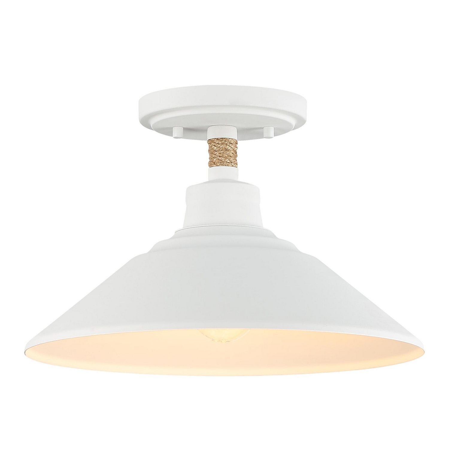Golden - 3318-SF NWT - One Light Semi-Flush Mount - Journey - Natural White