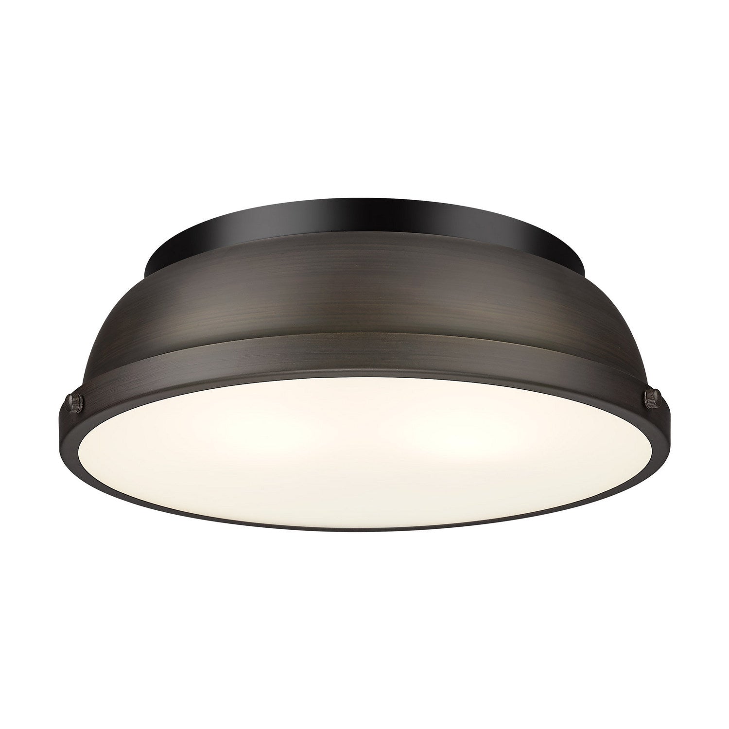 Golden - 3602-14 BLK-RBZ - Two Light Flush Mount - Duncan - Matte Black