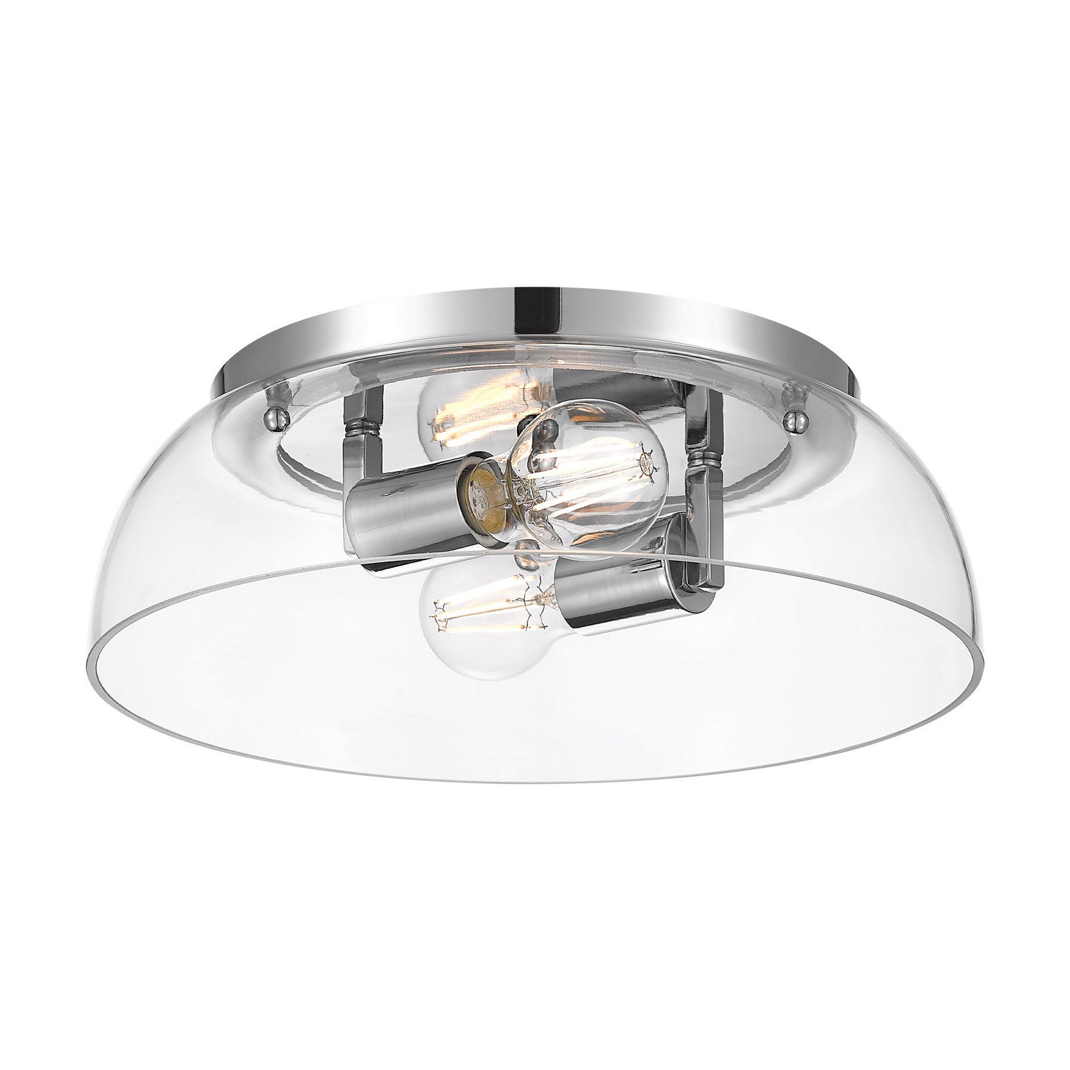Golden - 3602-14 CH-CLR - Two Light Flush Mount - Duncan - Chrome