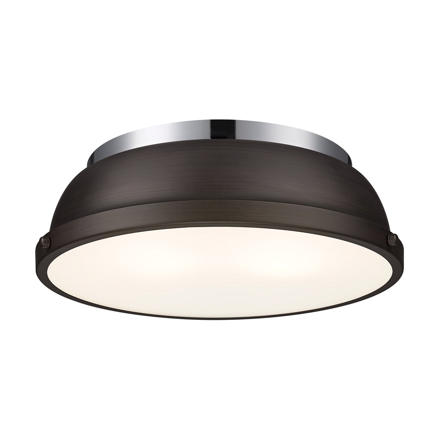 Golden - 3602-14 CH-RBZ - Two Light Flush Mount - Duncan - Chrome