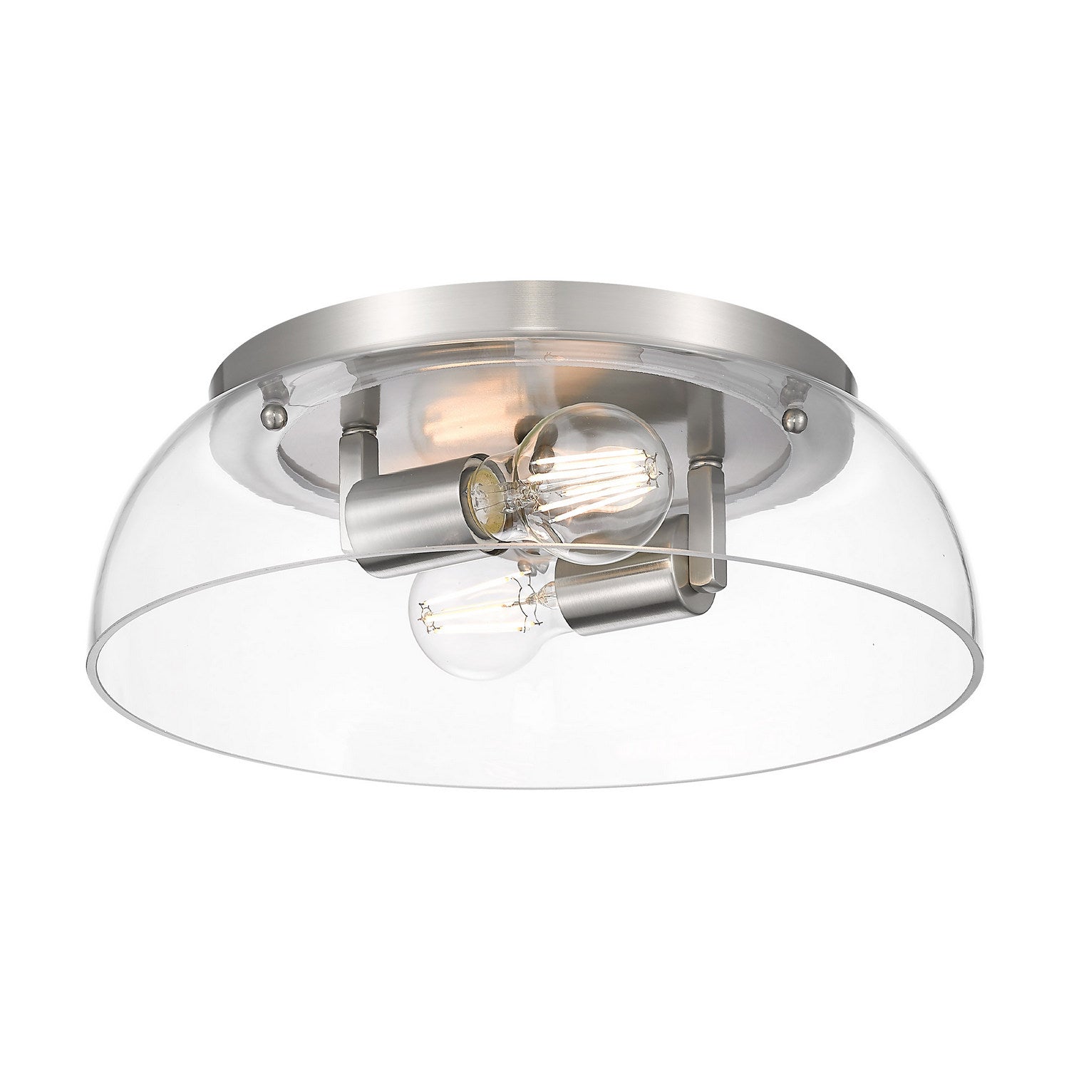 Golden - 3602-14 PW-CLR - Two Light Flush Mount - Duncan - Pewter