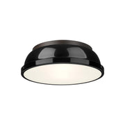 Golden - 3602-14 RBZ-BK - Two Light Flush Mount - Duncan - Rubbed Bronze