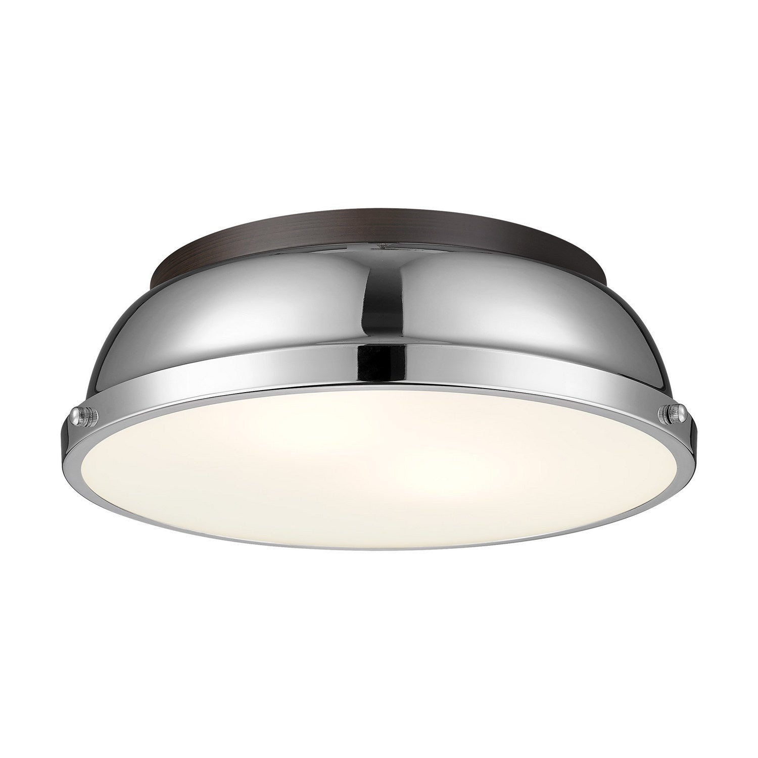 Golden - 3602-14 RBZ-CH - Two Light Flush Mount - Duncan - Rubbed Bronze