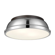 Golden - 3602-14 RBZ-CH - Two Light Flush Mount - Duncan - Rubbed Bronze