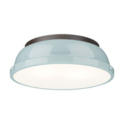 Golden - 3602-14 RBZ-SF - Two Light Flush Mount - Duncan - Rubbed Bronze
