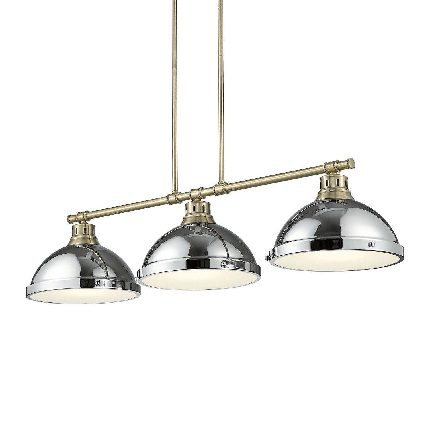 Golden - 3602-3LP AB-CH - Three Light Linear Pendant - Duncan - Aged Brass