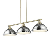 Golden - 3602-3LP AB-CH - Three Light Linear Pendant - Duncan - Aged Brass