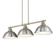 Golden - 3602-3LP AB-PW - Three Light Linear Pendant - Duncan - Aged Brass
