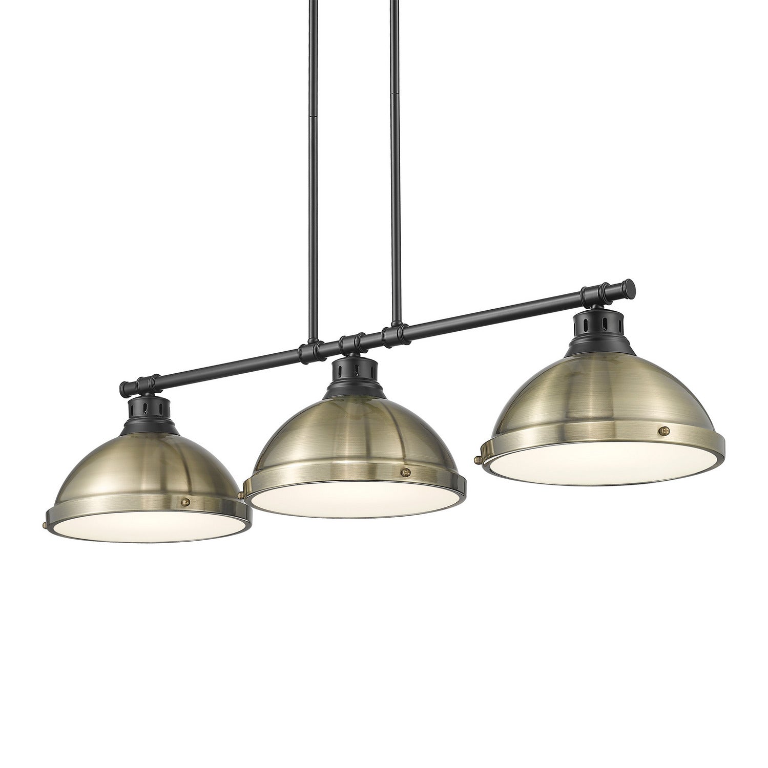 Golden - 3602-3LP BLK-AB - Three Light Linear Pendant - Duncan - Matte Black