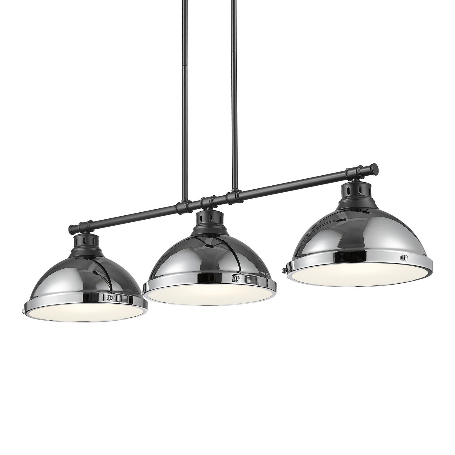 Golden - 3602-3LP BLK-CH - Three Light Linear Pendant - Duncan - Matte Black