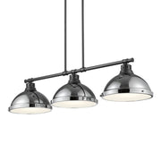 Golden - 3602-3LP BLK-CH - Three Light Linear Pendant - Duncan - Matte Black