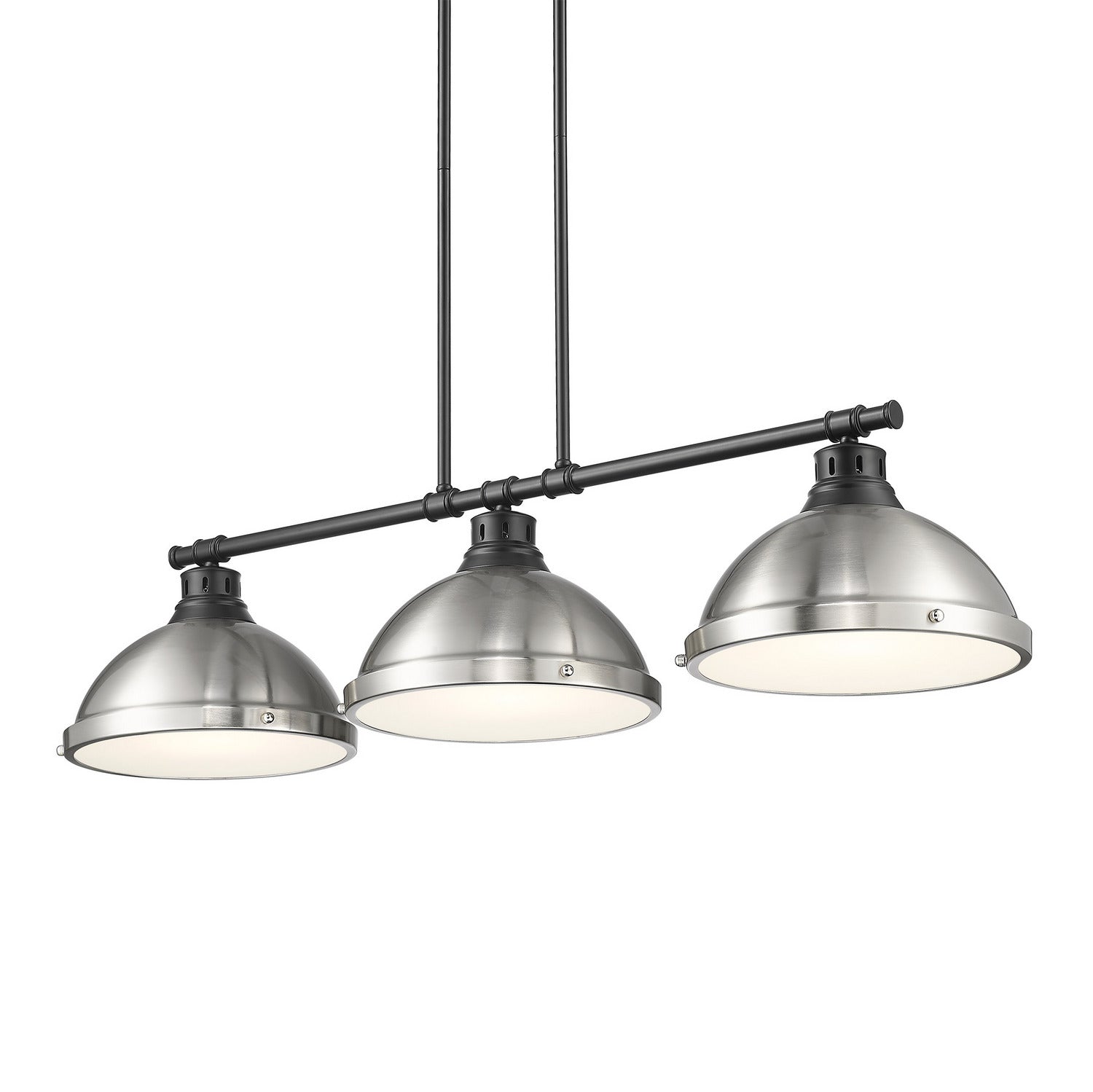 Golden - 3602-3LP BLK-PW - Three Light Linear Pendant - Duncan - Matte Black