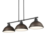 Golden - 3602-3LP BLK-RBZ - Three Light Linear Pendant - Duncan - Matte Black