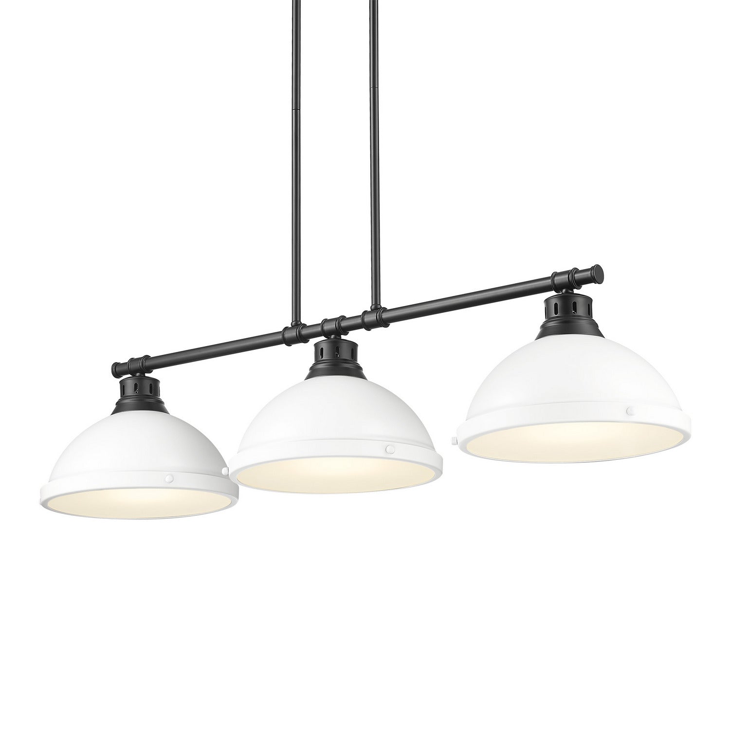 Golden - 3602-3LP BLK-WHT - Three Light Linear Pendant - Duncan - Matte Black