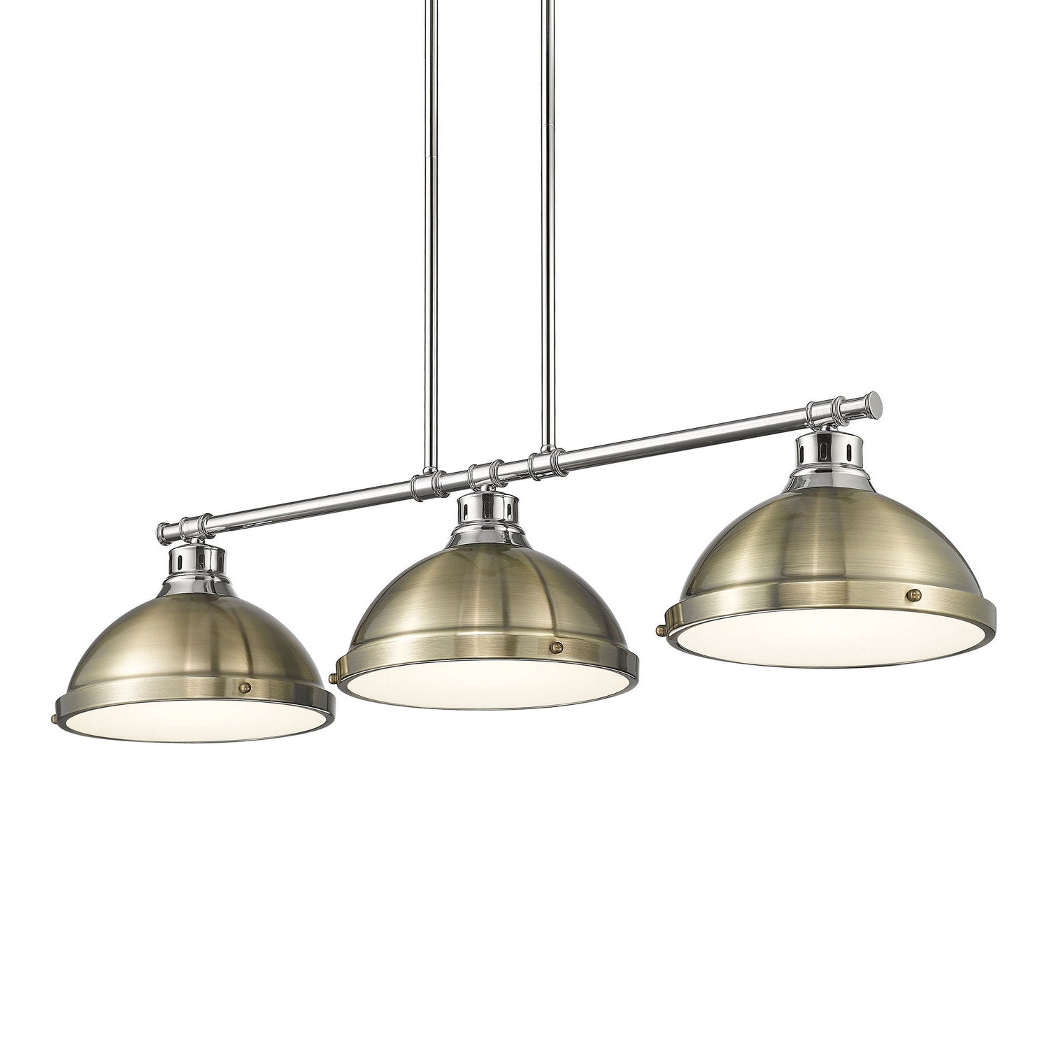 Golden - 3602-3LP CH-AB - Three Light Linear Pendant - Duncan - Chrome