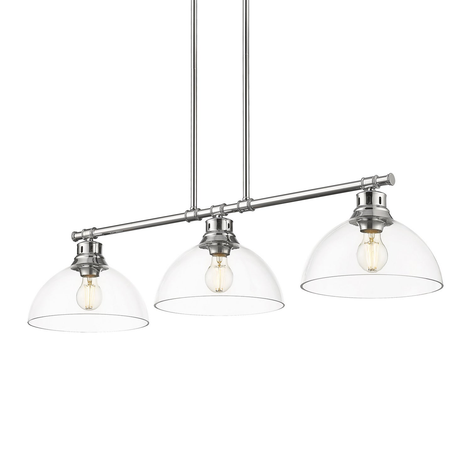 Golden - 3602-3LP CH-CLR - Three Light Linear Pendant - Duncan - Chrome