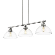 Golden - 3602-3LP CH-CLR - Three Light Linear Pendant - Duncan - Chrome