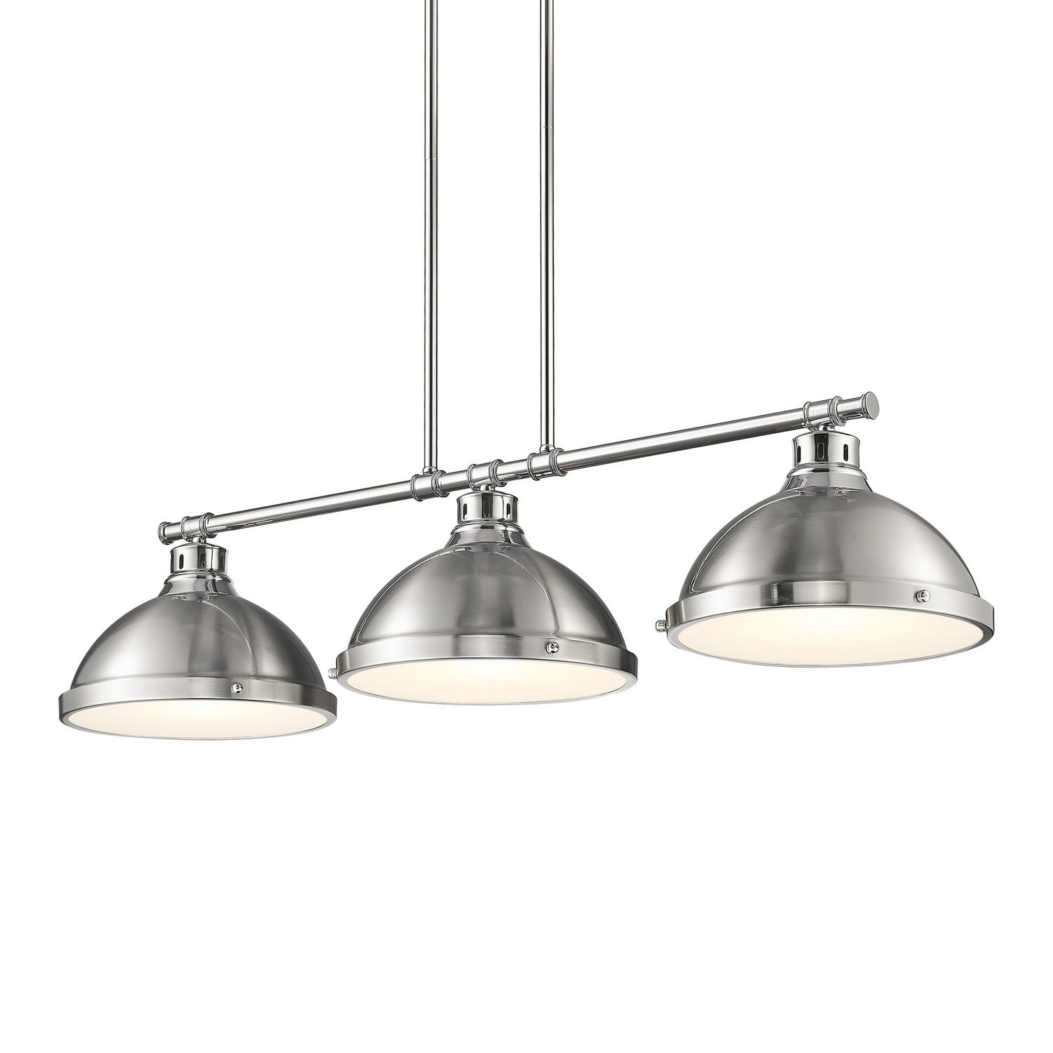 Golden - 3602-3LP CH-PW - Three Light Linear Pendant - Duncan - Chrome