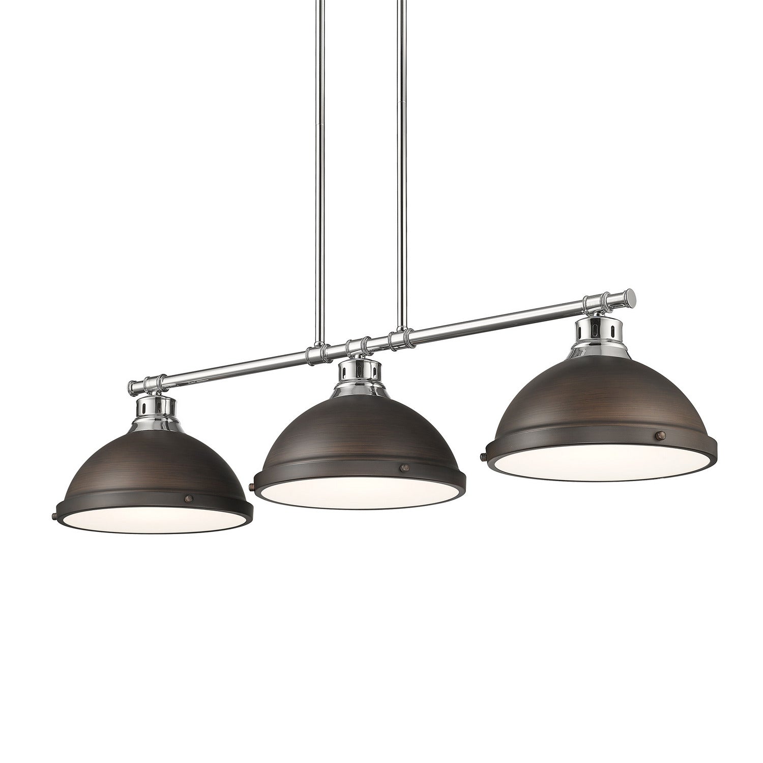 Golden - 3602-3LP CH-RBZ - Three Light Linear Pendant - Duncan - Chrome