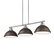 Golden - 3602-3LP CH-RBZ - Three Light Linear Pendant - Duncan - Chrome