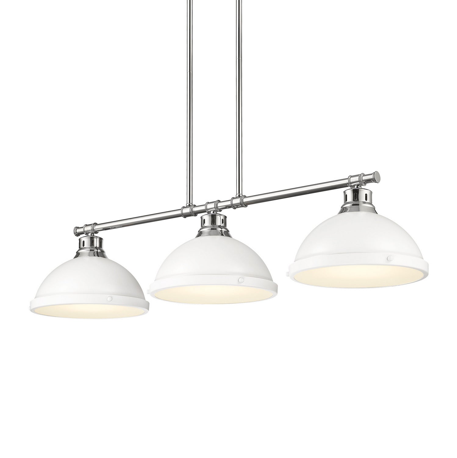 Golden - 3602-3LP CH-WHT - Three Light Linear Pendant - Duncan - Chrome