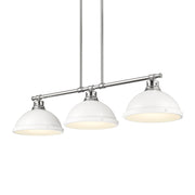 Golden - 3602-3LP CH-WHT - Three Light Linear Pendant - Duncan - Chrome