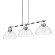 Golden - 3602-3LP PW-CLR - Three Light Linear Pendant - Duncan - Pewter