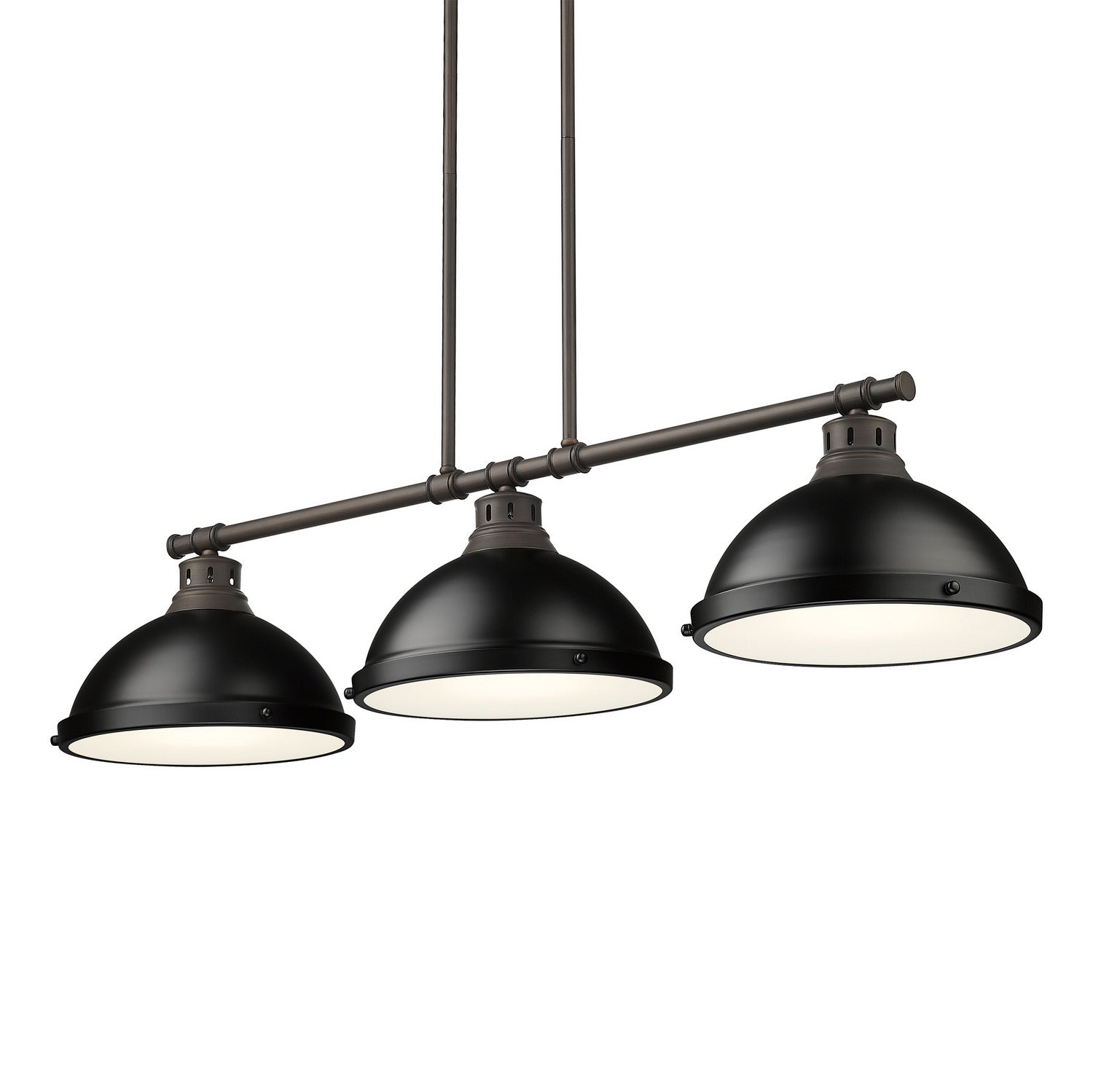 Golden - 3602-3LP RBZ-BLK - Three Light Linear Pendant - Duncan - Rubbed Bronze