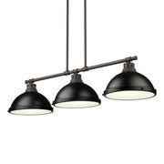 Golden - 3602-3LP RBZ-BLK - Three Light Linear Pendant - Duncan - Rubbed Bronze