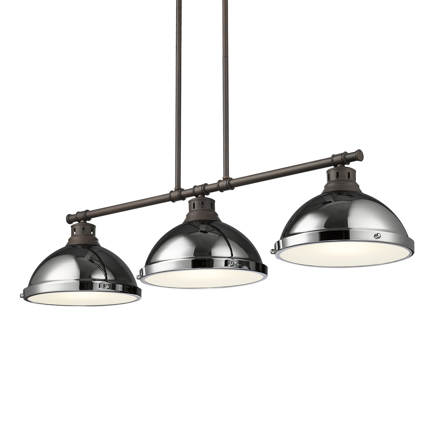 Golden - 3602-3LP RBZ-CH - Three Light Linear Pendant - Duncan - Rubbed Bronze