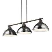 Golden - 3602-3LP RBZ-CH - Three Light Linear Pendant - Duncan - Rubbed Bronze