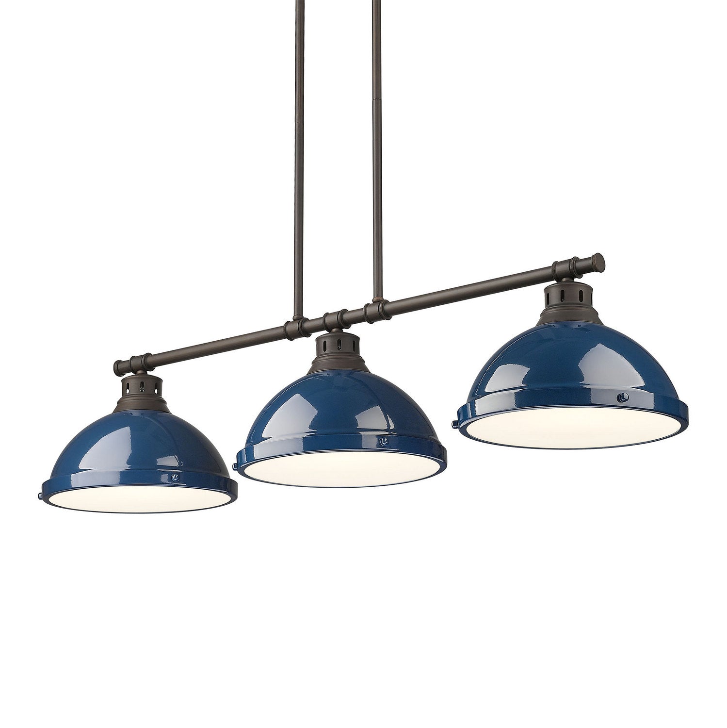 Golden - 3602-3LP RBZ-NVY - Three Light Linear Pendant - Duncan - Rubbed Bronze