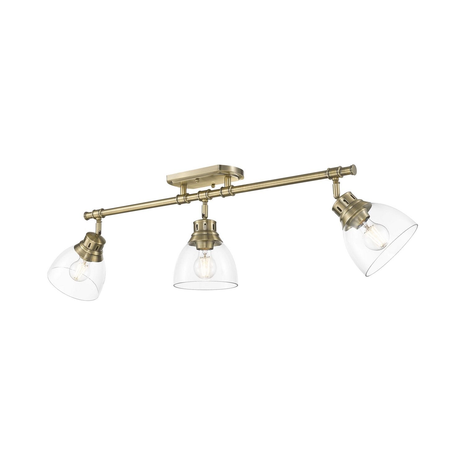 Golden - 3602-3SF AB-CLR - Three Light Semi-Flush Mount - Duncan - Aged Brass