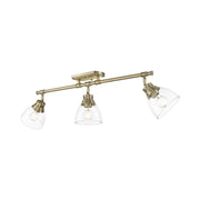 Golden - 3602-3SF AB-CLR - Three Light Semi-Flush Mount - Duncan - Aged Brass